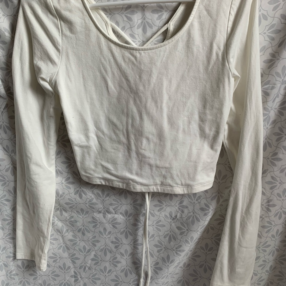 Long Sleeve White Crop Top ( Worn Once )